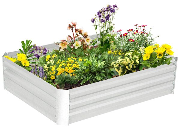 Vyvýšený záhon Outsunny z oceli, zahradní truhlík pro skleníky, květinový box stohovatelný, truhlík pro zeleninu 120x90x30cm na zahradní balkon, truhl