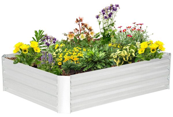 Vyvýšený záhon Outsunny z oceli, zahradní truhlík pro skleníky, květinový box stohovatelný, truhlík pro zeleninu 120x90x30cm na zahradní balkon, truhl