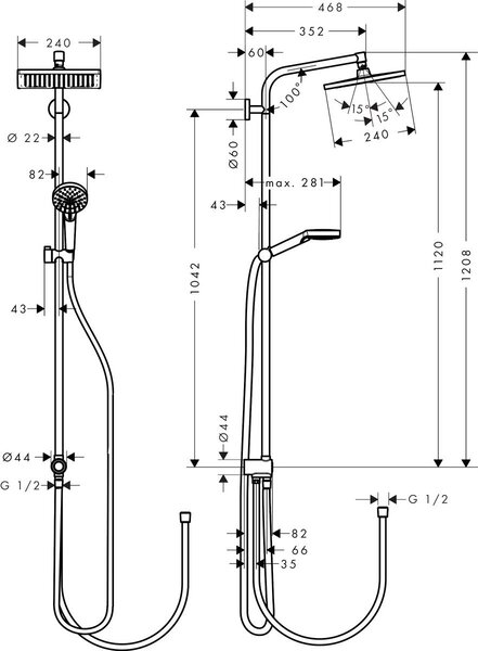 Hansgrohe Crometta sprchová sada na stěnu chrom 27289000
