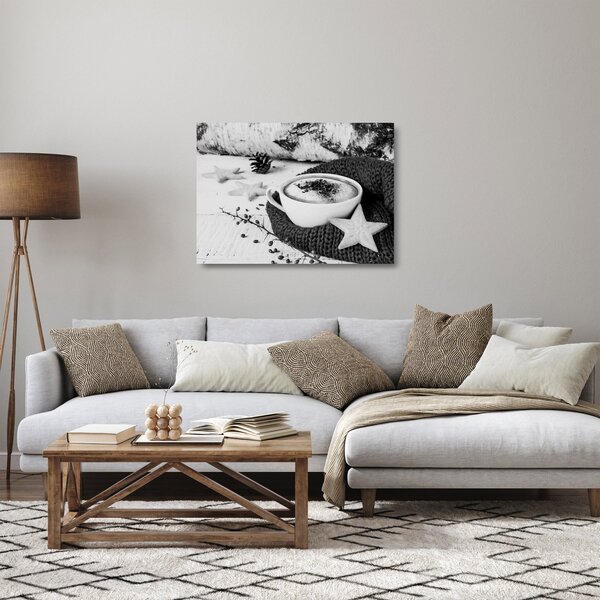 Skleněný obraz - Zimní cappuccino (70x50 cm)