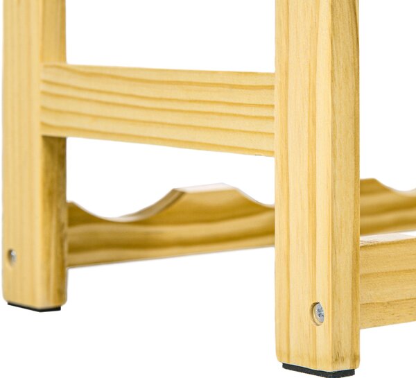 HOMCOM Stojan na víno pro 42 lahví, 7 pater, dřevěný držák s ochranou proti převržení do kuchyně, přírodní 63 x 25 x 102 cm | Aosom