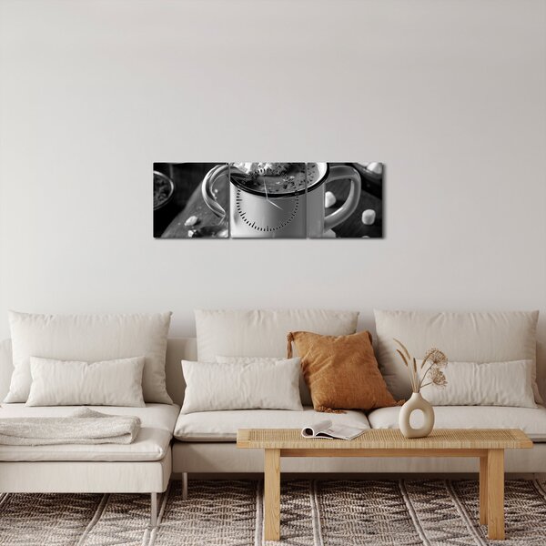 Obraz - Vánoční horká čokoláda (s hodinami) (90x30 cm)