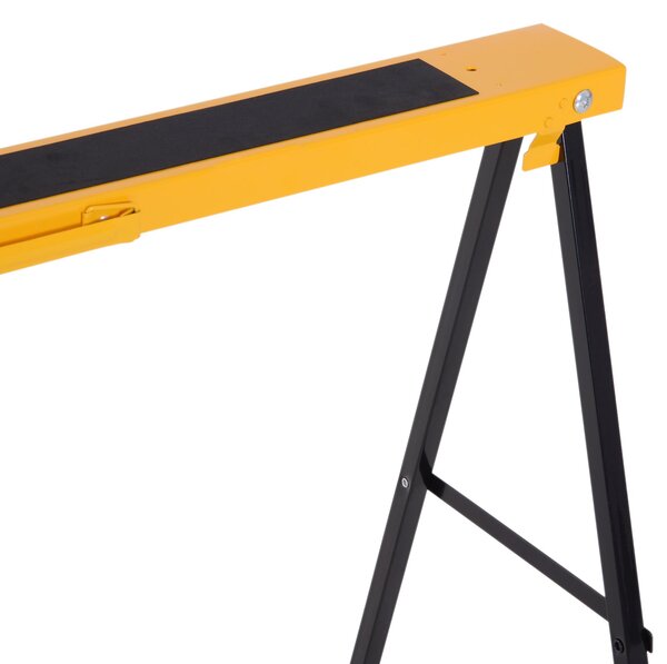 DURHAND Skládací stojan na dřevo 2 kusy, stabilní kovová konstrukce, žlutá 99,5 x 50 x 76 cm | Aosom