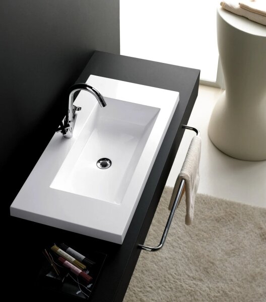 Bathco 0515 - Zápustné umyvadlo COLLOTO 100x40 cm pryskyřice/bílá