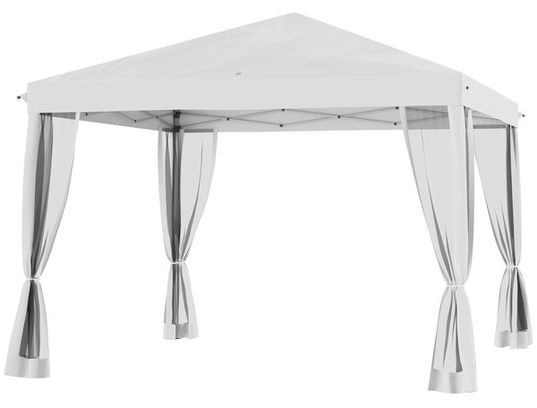 Pavilion Outsunny cca 3x3m, voděodolný stabilní zimní skládací pavilion s UV ochranou, skládací párty stan s 4 bočními panely, taška na zahradní pavil