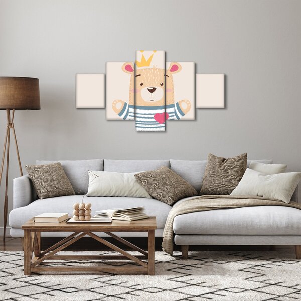 Obraz - Medvídek s korunkou (125x70 cm)