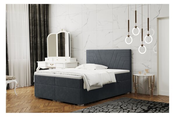 Pohodlná postel ILIANA - 120x200, tmavě šedá