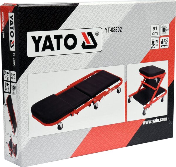 YATO Lehátko/křeslo pojízdné (skládací) 91cm Yato