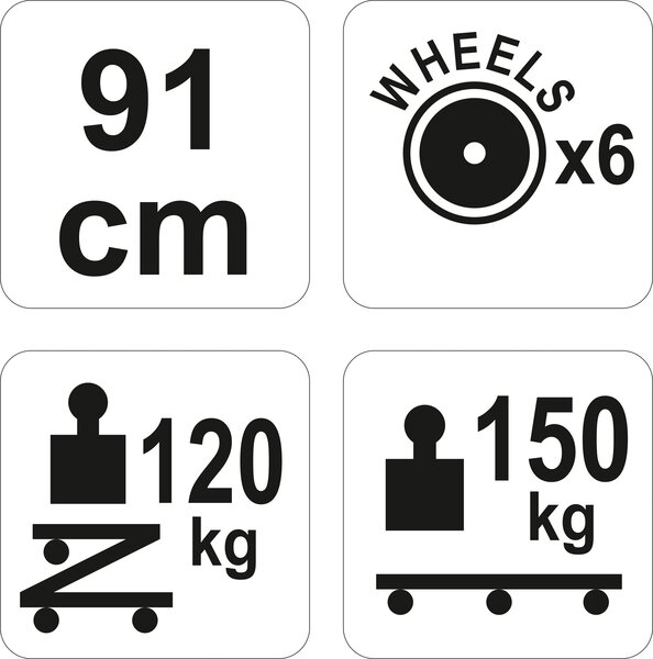 YATO Lehátko/křeslo pojízdné (skládací) 91cm Yato