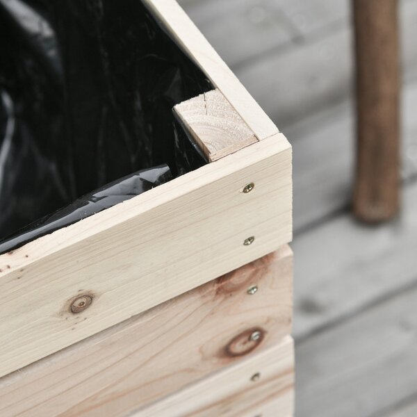 Outsunny 4-dílný Zvednutý Záhon Dřevěný Plantážní Box 4 Kombinační Módy do Zahrady a Na Balkon 50 x 30 x 60 cm Přírodní | Aosom