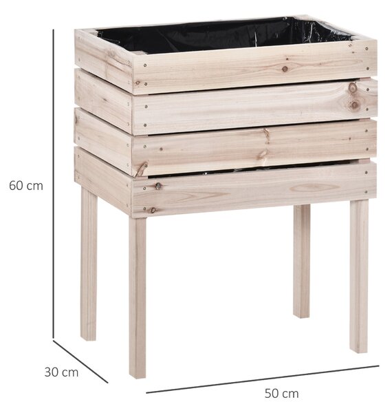 Outsunny 4-dílný Zvednutý Záhon Dřevěný Plantážní Box 4 Kombinační Módy do Zahrady a Na Balkon 50 x 30 x 60 cm Přírodní | Aosom