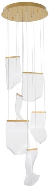 Zlaté závěsné LED světlo Nova Luce Siderno 48 cm