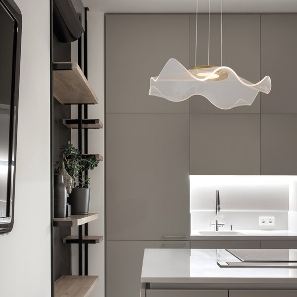 Zlaté závěsné LED světlo Nova Luce Siderno 50 cm