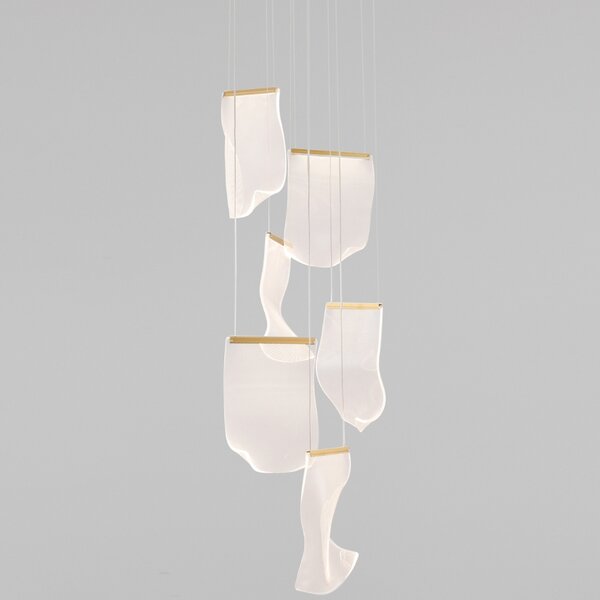 Zlaté závěsné LED světlo Nova Luce Siderno 48 cm