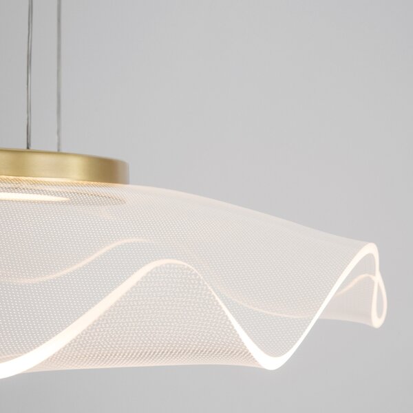 Zlaté závěsné LED světlo Nova Luce Siderno 50 cm