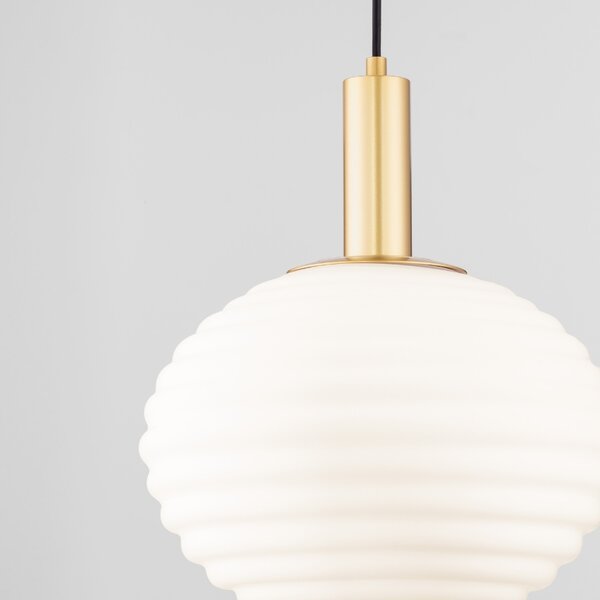 Bílo-zlaté skleněné závěsné světlo Nova Luce Allen 32 cm