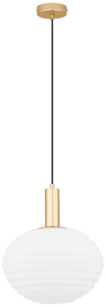 Bílo-zlaté skleněné závěsné světlo Nova Luce Allen 32 cm