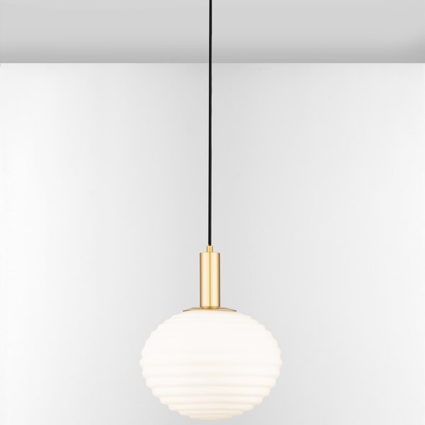 Bílo-zlaté skleněné závěsné světlo Nova Luce Allen 32 cm