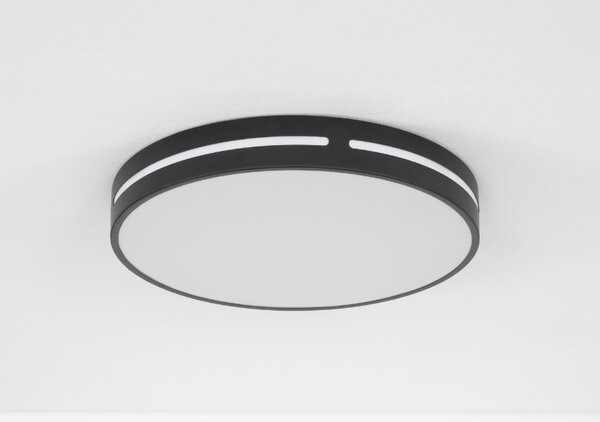 Černé kovové stropní LED světlo Nova Luce Wheel 45 cm