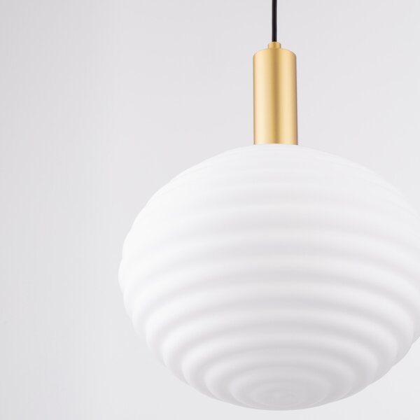 Bílo-zlaté skleněné závěsné světlo Nova Luce Allen 32 cm
