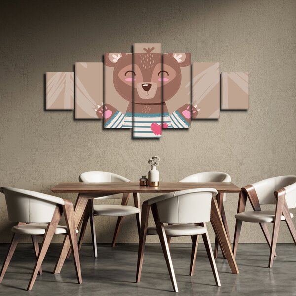 Obraz - Medvídek v pruhovaném tričku (210x100 cm)