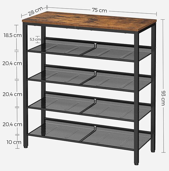 SONGMICS Botník Vasagle Lorado 93 cm hnědý