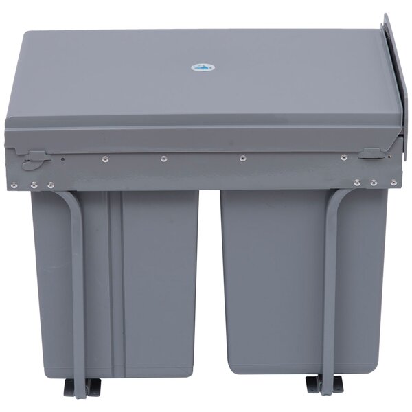 HOMCOM Systém na třídění odpadu 1 x 20L + 2 x 10L Vestavěný odpadkový koš se 3 oddíly Vytahovací systém pro třídění odpadu pro instalaci do spodní skř