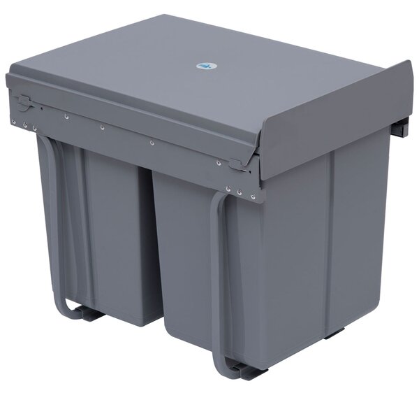 HOMCOM Systém na třídění odpadu 1 x 20L + 2 x 10L Vestavěný odpadkový koš se 3 oddíly Vytahovací systém pro třídění odpadu pro instalaci do spodní skř
