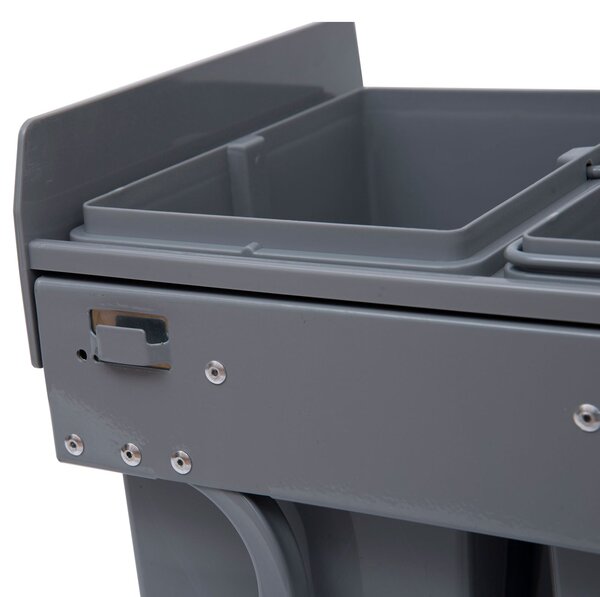 HOMCOM Systém na třídění odpadu 1 x 20L + 2 x 10L Vestavěný odpadkový koš se 3 oddíly Vytahovací systém pro třídění odpadu pro instalaci do spodní skř