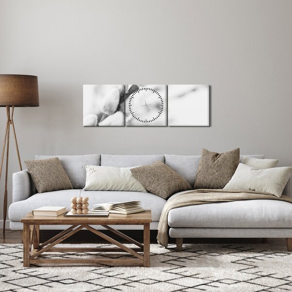 Obraz - Začátek jara (s hodinami) (90x30 cm)