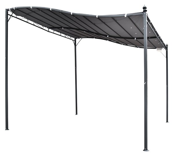 Outsunny Pergola Zahradní Pavilon Kryt Stan Šedý 297x297cm | Aosom
