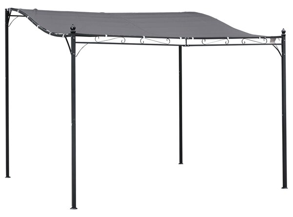 Outsunny Pergola Zahradní Pavilon Kryt Stan Šedý 297x297cm | Aosom