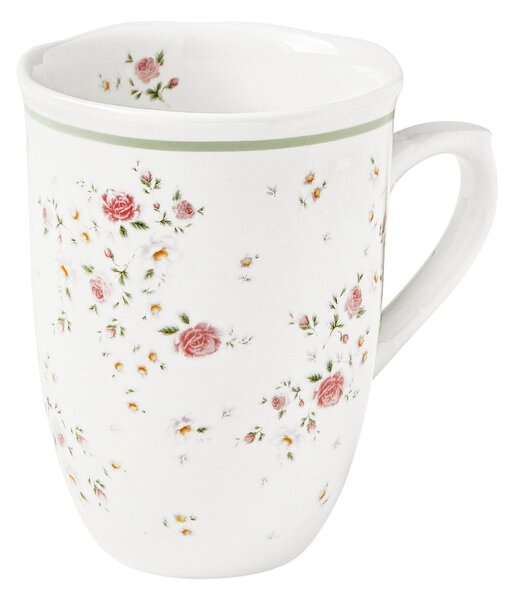 Sada 2 bílých porcelánových hrnků Brandani Nonna Rosa