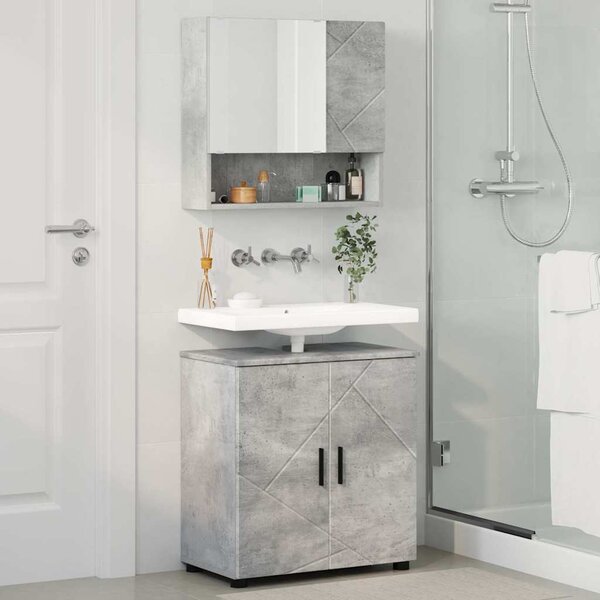 Sada koupelnového nábytku 2 ks Betonově šedá 61 x 35 x 64 cm 3392936