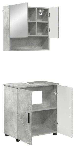 Sada koupelnového nábytku 2 ks Betonově šedá 61 x 35 x 64 cm 3392936
