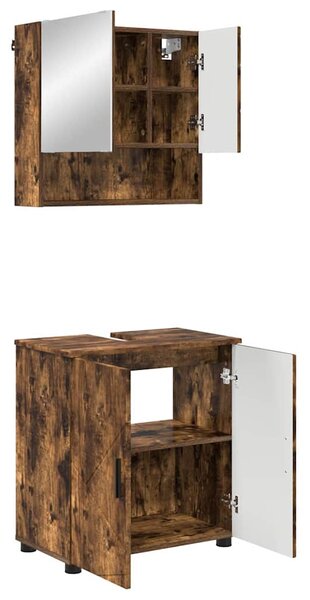 Sada koupelnového nábytku 2 ks Kouřový dub 61 x 35 x 64 cm 3392938