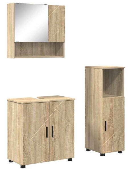 Sada koupelnového nábytku 3 ks Sonoma dub 61 x 35 x 64 cm 3392945
