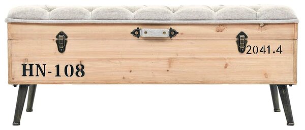 Úložná lavice 110 cm masivní jedlové dřevo 339294