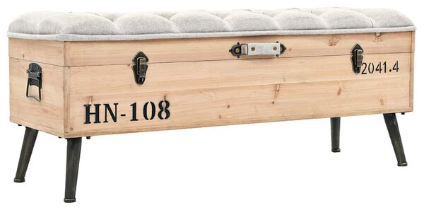 Úložná lavice 110 cm masivní jedlové dřevo 339294