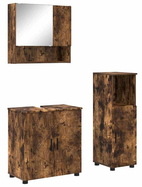 Sada koupelnového nábytku 3 ks Kouřový dub 61 x 35 x 64 cm 3392948