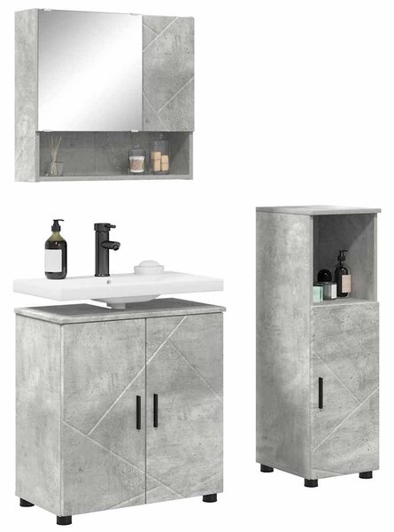 Sada koupelnového nábytku 3 ks Betonově šedá 61 x 35 x 64 cm 3392946