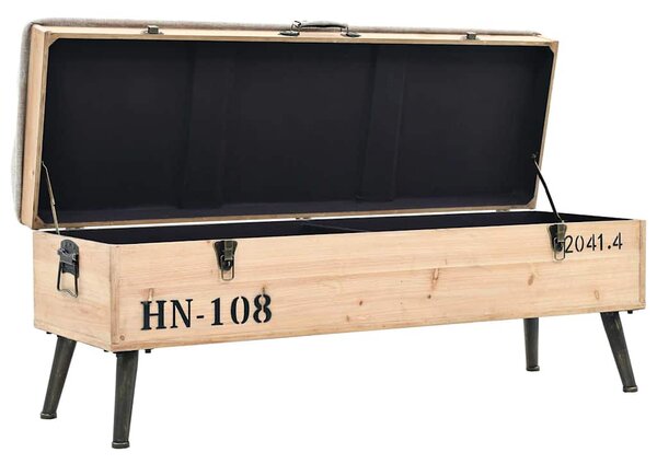 Úložná lavice 110 cm masivní jedlové dřevo 339294