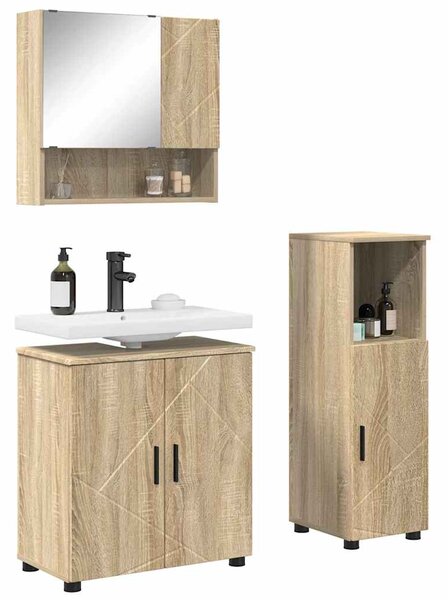 Sada koupelnového nábytku 3 ks Sonoma dub 61 x 35 x 64 cm 3392945