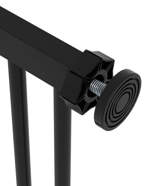 PawHut Ochranná brána pro schody s 7 cm prodloužením - Bez vrtání, brána pro šířky 74-87 cm, otočná na obě strany, kovová, černá | Aosom