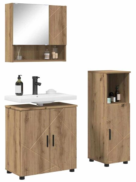 Sada koupelnového nábytku 3 ks Artisanový dub 61 x 35 x 64 cm 3392952