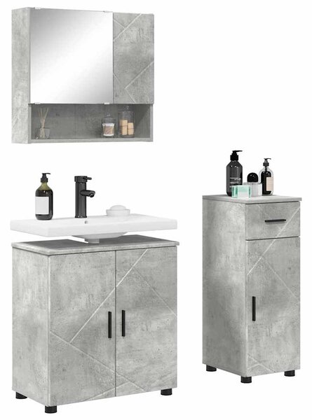 Sada koupelnového nábytku 3 ks Betonově šedá 61 x 35 x 64 cm 3392956