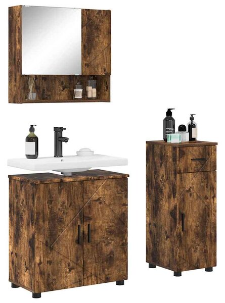 Sada koupelnového nábytku 3 ks Kouřový dub 61 x 35 x 64 cm 3392958