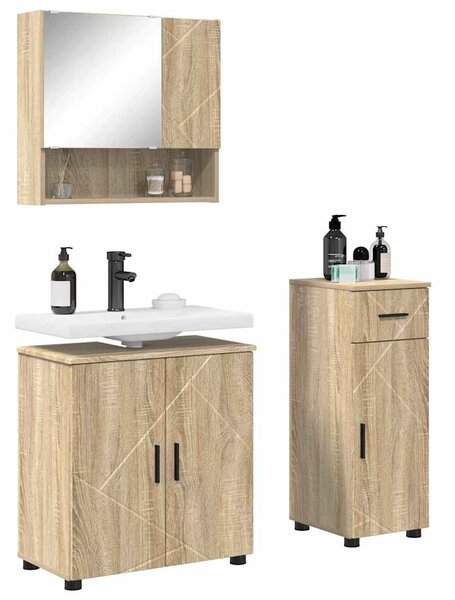 Sada koupelnového nábytku 3 ks Sonoma dub 61 x 35 x 64 cm 3392955
