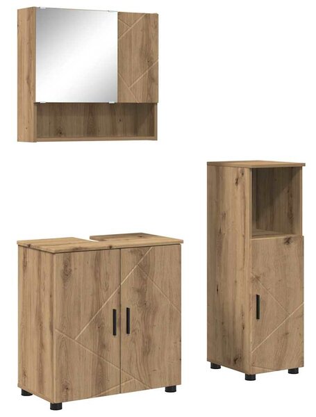 Sada koupelnového nábytku 3 ks Artisanový dub 61 x 35 x 64 cm 3392952
