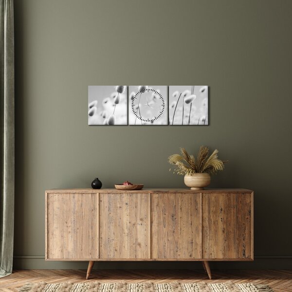 Obraz - Boho bunny tail grass (s hodinami) (90x30 cm)